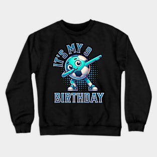 Soccer Boy It's My 9 Birthday Crewneck Sweatshirt